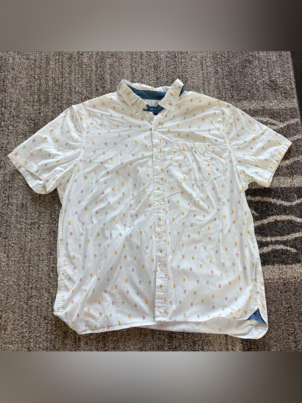 Charleston Threads Multicolor Pineapples All Over Print Button-up Shirt XL